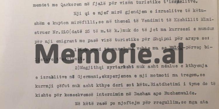 Zbulohet vendimi i qeverisë së Zogut në ’39-ën për dhënien e vizave izraelitëve dhe letra e konsullit Rauf Fico: “Kurrnji çifut s’asht kthye në Gjermani, se do internohej në Dachau e Buchenwald”