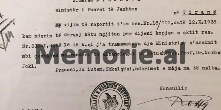 “Prof. Dr. Norbert Jokli, kërkon të vijë në Shqipni, me përfundue fjalorin që ka fillu para dhjetë viteve, por duhet me i dhanë nënshtetësinë dhe…”/ Zbulohet dokumenti rezervat i 1938-ës