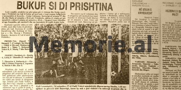 “Vokrri, Cana, Shala dhe Muriqi, u dalluan gjatë ndeshjes…”/ Shkrimet dhe fotot e panjohura të ‘Prishtinës’ në ligën e parë të Jugosllavisë, nga ‘Rilindja’ që s’ lejohej në Tiranë
