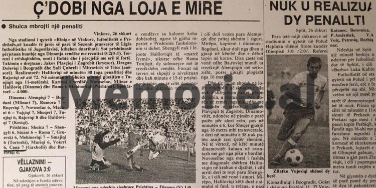 “Vokrri, Cana, Shala dhe Muriqi, u dalluan gjatë ndeshjes…”/ Shkrimet dhe fotot e panjohura të ‘Prishtinës’ në ligën e parë të Jugosllavisë, nga ‘Rilindja’ që s’ lejohej në Tiranë