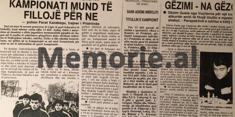 “Vokrri, Cana, Shala dhe Muriqi, u dalluan gjatë ndeshjes…”/ Shkrimet dhe fotot e panjohura të ‘Prishtinës’ në ligën e parë të Jugosllavisë, nga ‘Rilindja’ që s’ lejohej në Tiranë
