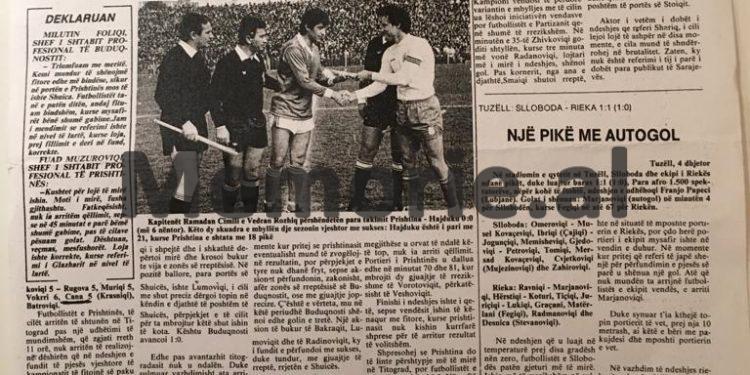 “Vokrri, Cana, Shala dhe Muriqi, u dalluan gjatë ndeshjes…”/ Shkrimet dhe fotot e panjohura të ‘Prishtinës’ në ligën e parë të Jugosllavisë, nga ‘Rilindja’ që s’ lejohej në Tiranë