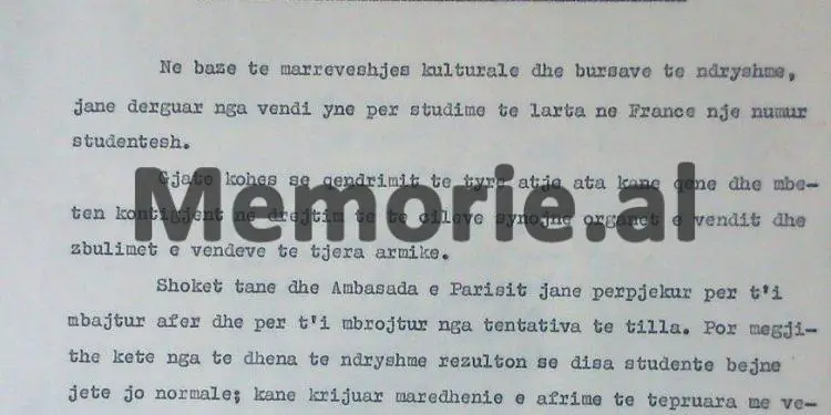 Raporti sekret i Sigurimit për Hysni Kapon: “Studentët tanë në Francë shoqërohen me femra të huaja, mbajnë materiale dekadente dhe…”/ Emrat dhe ‘bëmat’ e tyre!