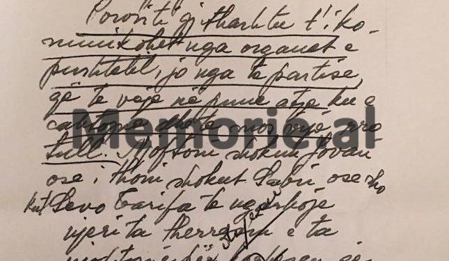 Letra e Trebeshinës: “Shoku Enver, s’ kam qenë asnjëherë kundër vijës Partisë, as revizionist, Shqipëria po lulëzon…”/ Enveri: “Le të vazhdohet të ndihmohet…”