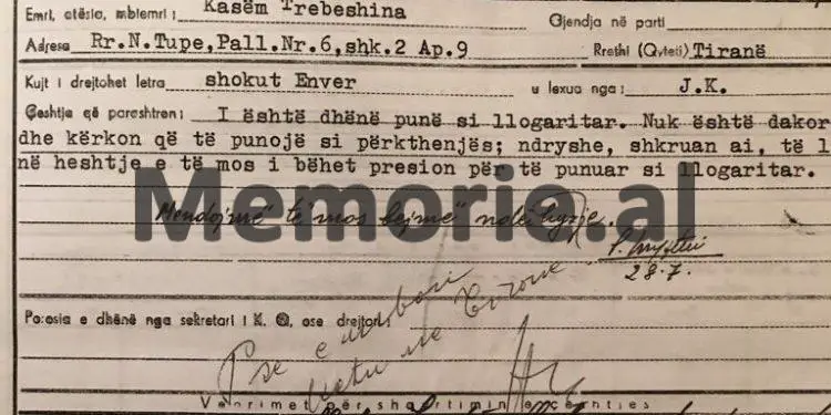 Letra e Trebeshinës: “Shoku Enver, s’ kam qenë asnjëherë kundër vijës Partisë, as revizionist, Shqipëria po lulëzon…”/ Enveri: “Le të vazhdohet të ndihmohet…”