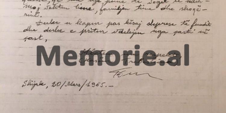 Letra e Trebeshinës: “Shoku Enver, s’ kam qenë asnjëherë kundër vijës Partisë, as revizionist, Shqipëria po lulëzon…”/ Enveri: “Le të vazhdohet të ndihmohet…”