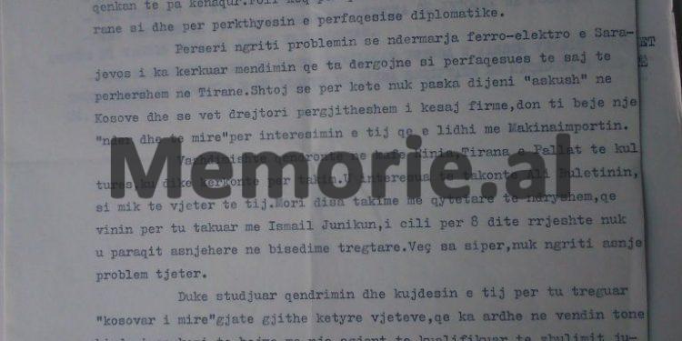 Raporti i Sigurimit: “Kosovari Shyqëri Kastrati, që vjen si tregtar i një firme boshnjake në Tiranë, është një agjent i regjur i UDB-së…”/ Përgjimet e ‘Shtëpisë me gjethe’