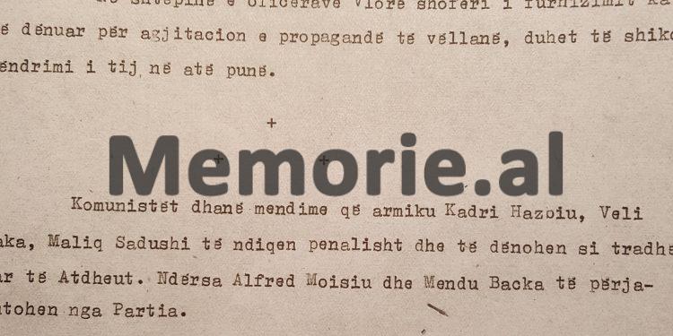 “Shefi i Shtabit, Veli Llaka është imoral e prepotent, kurse Kadriu, Feçori, Maliq Sadushi, Nazar Berberi, Ali Vukatana…”/ Raporti ‘sekret’ për Enver Hoxhën