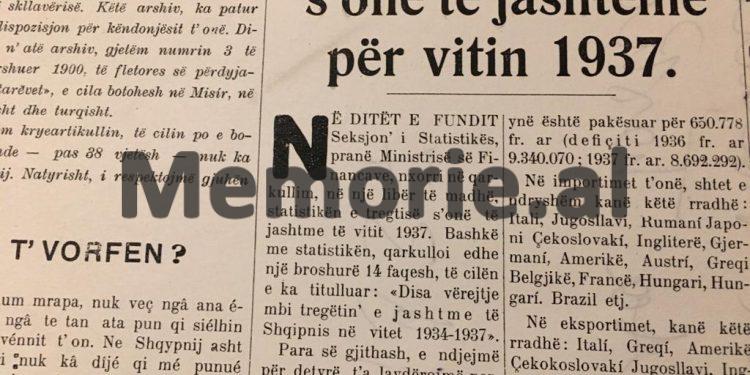 ‘Kur Banka Kombëtare e Shqipërisë me bashkë drejtor, italianin Gradudenzi, publikonte bilancet e kënaqshme financiare, që kishin ardhur nga…’/ Shtypi i Monarkisë në vitin 1938