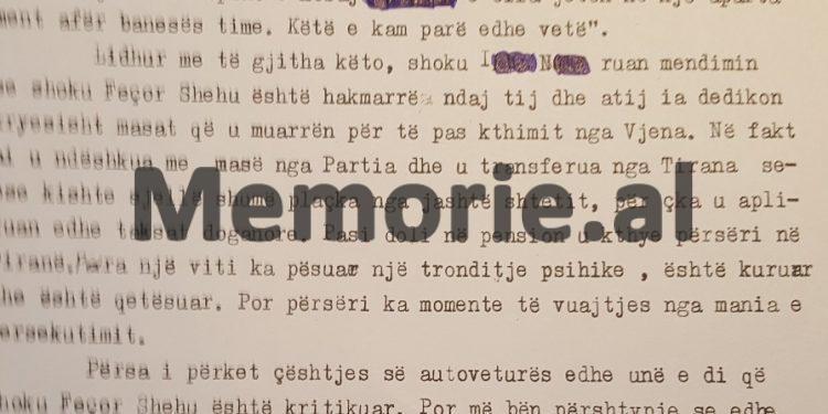 Raporti për Enverin: “Kunati i Feçor Shehut fliste në spitalin e Vienës me diplomatin grek, Papas, që kishte qenë në Tiranë…”/ Letra denoncuese e janarit ‘82