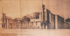 Photos of the National Theater in February ‘46 with the front facade and the balcony that is no longer …