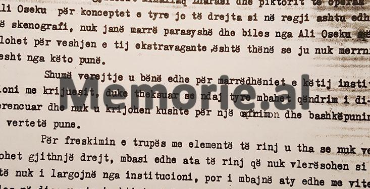 Letra për Ramiz Alinë: “Dekori i operas ‘Traviata’ ishte tepër ekstravagant. Aktorët që interpretuan ishin veshur me dekolte…”/ Mbledhja e Operas dhe Baletit e 18 marsit ‘73