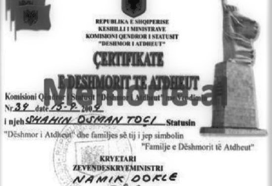 The mystery of the murder of Shahin Toçi in the Military Academy of Rome, after he refused to take the military oath in front of the Italian flag, on March 26, 1939!