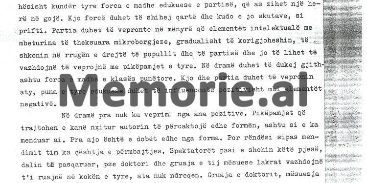 “Teatri ‘Andon Zako Çajupi’, e dënoi veprën dhe shfaqi mendimin ta kthej flamurin, por kjo mendojmë të bëhet pa bujë…”/ Raporti i Ministrisë së Kulturës në ’69-ën