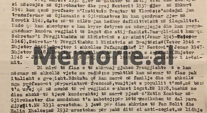 “Mugosha më emëroi në ‘agjit-prop’ dhe në shtatorin e 1944-ës, unë isha në Greqi për t’u lidhur me Partinë Komuniste Greke…”/ Zbulohet autobiografia e ish-ambasadorit shqiptar në Paris, që vuajti 10 vite në Burrel
