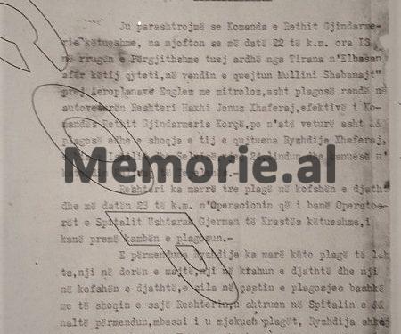 “Aeroplanët anglez kanë mitralue dy makina ku kan mbet të vram dhe të plagosun edhe disa rom, që gjermanët i kan marrë me mjekue e operue në spitalin e tyne në…”/ Dokumentet e panjohura
