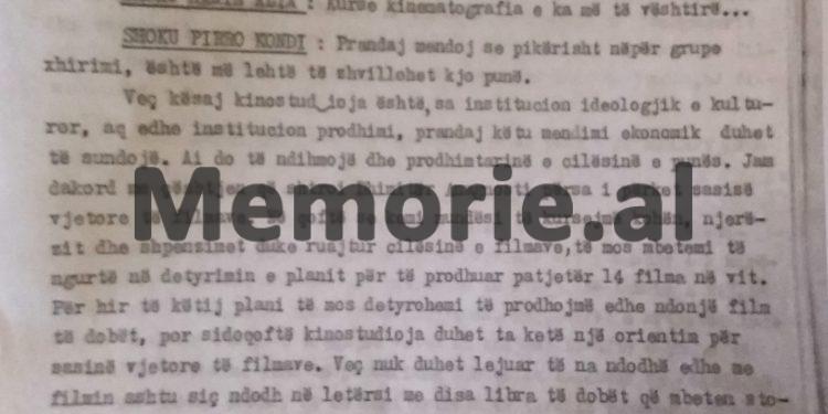 Pirro Kondi: “Në shpërblimin që marrin, mezi dallohet artisti i talentuar, siç është Robert Ndrenika, nga ai që…”/ Debatet për kinematografinë në Komitetin Qendror në ’90-ën