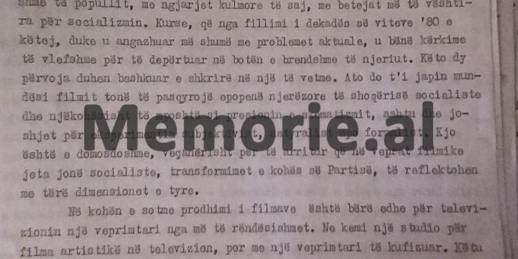 Pirro Kondi: “Në shpërblimin që marrin, mezi dallohet artisti i talentuar, siç është Robert Ndrenika, nga ai që…”/ Debatet për kinematografinë në Komitetin Qendror në ’90-ën