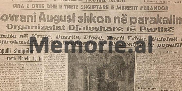 Gazeta ‘Tomorri’ e majit 1941: “Sovrani August shkon në parakalim te organizatat djaloshare të Partisë dhe vizitat…”/ Kur Mbreti Viktor Emanueli i III-të qëndroi një javë në Shqipëri