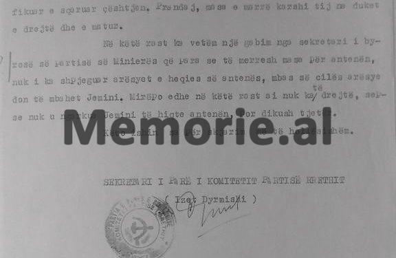 Letra sekrete e Hysni Kapos: “Kush është ky Jemin Gjana, që s’pranon të heqë antenën e televizorit të Jugosllavisë…”/ Ngjarja në ‘73-in në minierën e Gjegjanit, Kukës