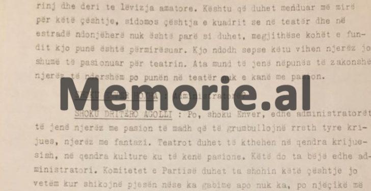 Diskutimi i Dritëro Agollit: “Dramat e Ruzhdi Pulahës, të Teodor Laços dhe të autorëve të tjerë po ashtu, janë…”/ Mbledhja me Enver Hoxhën në Komitetin Qendror, maj 1978