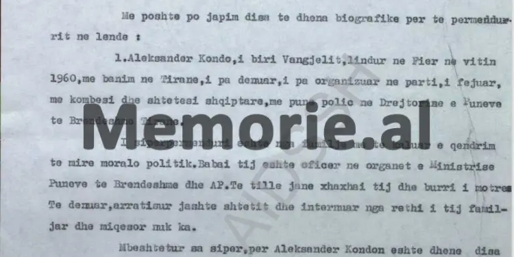 “Aleksandër Kondo shprehet: Hë mo, a do bëjë gjë ai Sekretari i I-rë i Partisë, apo jo, a do t’i rrisë rrogat, apo….”?! / Raporti i Sigurimi të Shtetit