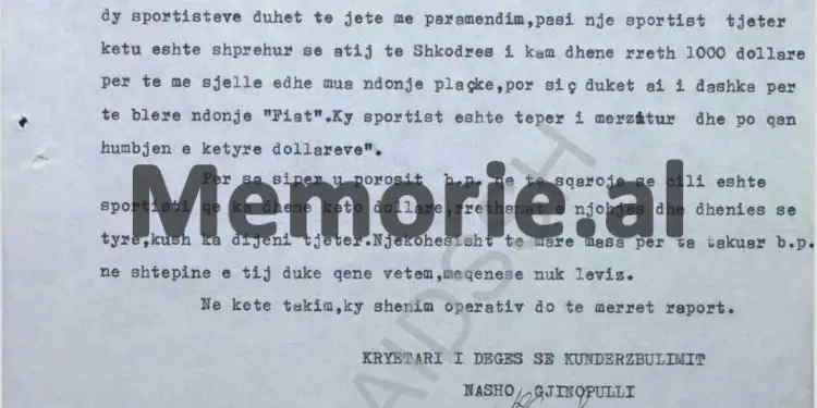 “Agjenti ‘Shqiponja’ njofton se Aleksandër Kondo ka marrë flori e 1000 dollarë me vete dhe ai ka pretendime për trupin e tij të bukur në Hollivud…”/ Raportet e Sigurimit të Shtetit