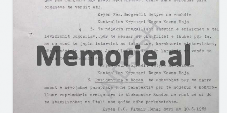 “Kondo dhe Sukniqi po e intensifikojë veprimtarinë armiqësore dhe ndaj tyre të shfrytëzoni këtë agjenturë në Beograd, Romë e New York…”/ Relacioni i Sigurimit të Shtetit