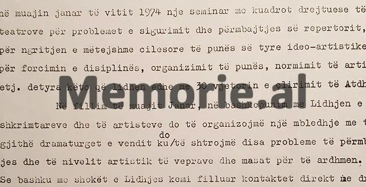 Letra për Ramiz Alinë: “E parandaluam vënien në Teatrin ‘Migjeni’, dramën e Namik Dokles, pasi në 65 faqet e tekstit të saj, autori…”/ Informacioni i zv/ministrit të Kulturës, në ’73-in