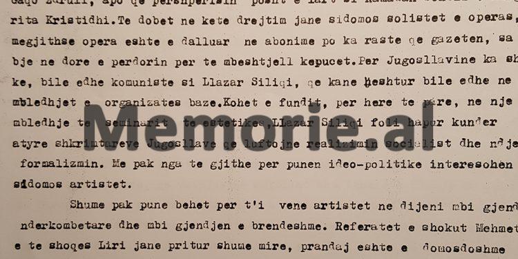 Letra për Enver Hoxhën: “Ramadan Sokoli dhe Margarita Kristidhi nuk duan t’ja dinë ç’bëhet në vendin tonë, e pëshpërisnin poshtë e lart…”/ Akuzat dhe denoncimet ndaj shkrimtarëve e artistëve të Tiranës