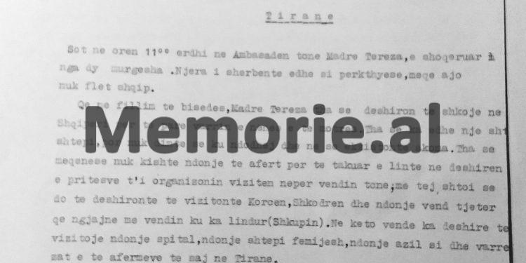 “Sot erdhi në ambasadën tonë Madre Tereza, e shoqëruar nga dy murgesha dhe…”/ Relacioni i ambasadorit Dashnor Dervishi