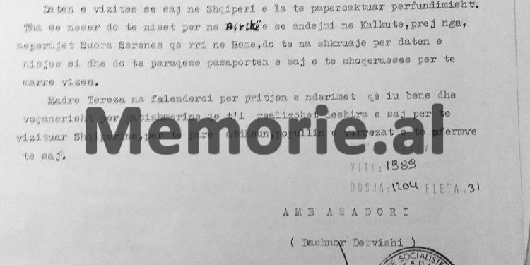 “Sot erdhi në ambasadën tonë Madre Tereza, e shoqëruar nga dy murgesha dhe…”/ Relacioni i ambasadorit Dashnor Dervishi