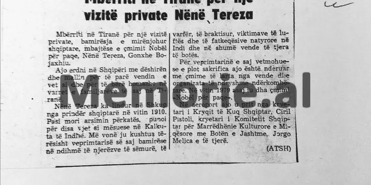 “Sot erdhi në ambasadën tonë Madre Tereza, e shoqëruar nga dy murgesha dhe…”/ Relacioni i ambasadorit Dashnor Dervishi