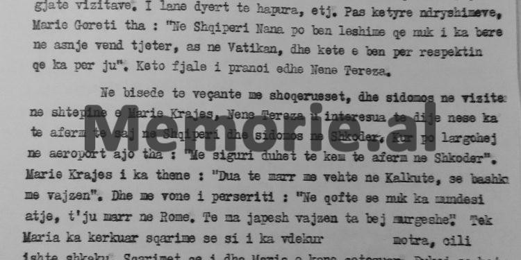 “Nënë Tereza fillimisht s’pranoi të takohej me shoqen Nexhmije Hoxha dhe qilimin e vogël që i’a dhamë, tha se do i’a dhuronte Papës…”?!/ Relacioni i shoqëruesit, gusht 1989