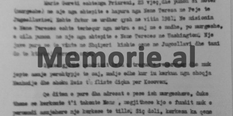 “Edhe pse shoqja Nexhmije dhe shoku Reiz Malile i kërkuan të fliste diçka për Kosovën, shoqëruesja e Nënë Terezës me origjinë nga Peja…”/ Vizita në Shqipëri në gusht ’89