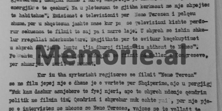 “Edhe pse shoqja Nexhmije dhe shoku Reiz Malile i kërkuan të fliste diçka për Kosovën, shoqëruesja e Nënë Terezës me origjinë nga Peja…”/ Vizita në Shqipëri në gusht ’89