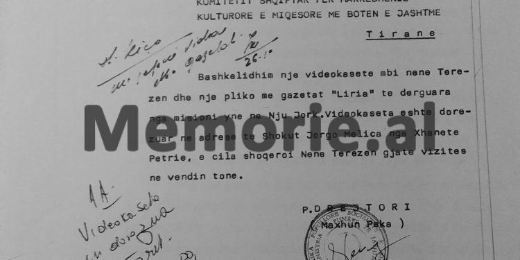 Visit to Albania of the famous charity in August ’89: “Mother Teresa received the letter of President Ramiz Alia, but said that in it she found neither ‘yes’ nor ‘no’ and…” / Escort report