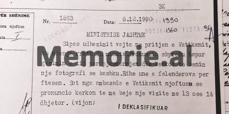 “Nëse do keni ftesa nga nuncët e Vatikanit, ju nuk do të shkoni, qëndroni në heshtje dhe…”/ Realcioni sekret i zv / ministrit Sokrat Plaka