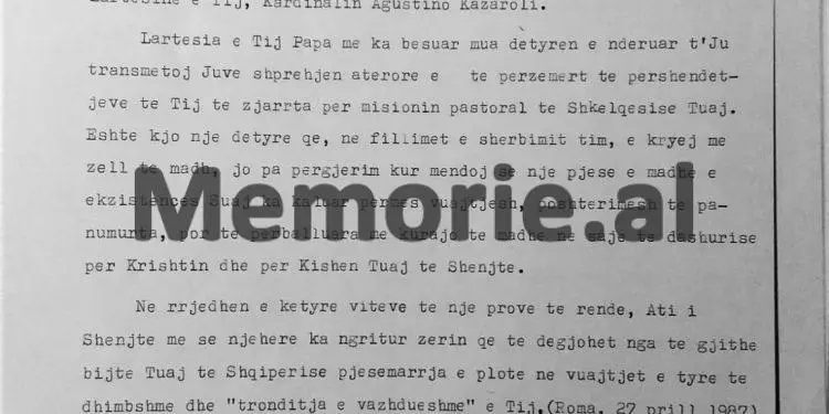 Relacioni i ambasadorit nga Roma: “Sekretari i Shtetit të Vatikanit, kërkon të vijë në Shqipëri për të takuar Nikolla Troshanin, që banon në…”/ Zbulohet korrespodenca sekrete e vitit 1990
