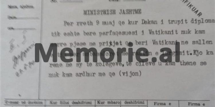 “Në aktivitetin që organizon ambasada e Vatikanit, për nder të Papës, mos shkoni dhe…”/ Korrespodenca sekrete me ambasadën shqiptare në Algjer në ’90-ën