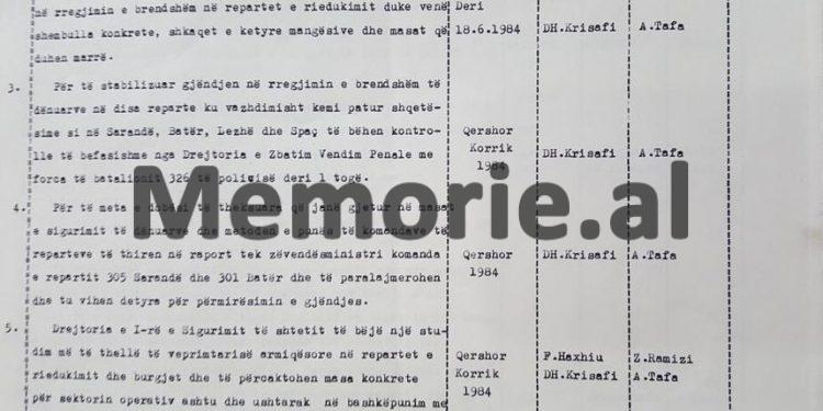 “Të furnizoheni me bomba, gaz lotsjellës, kundragaz e veshje të verdha për të dënuarit, kurse për ushtarët …”/ Udhëzimet e Hekuran Isait pas Revoltës së Qaf-Barit në ’84-ën