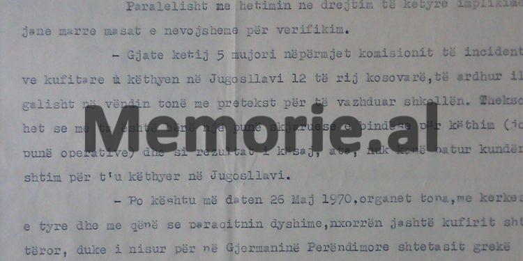 “Përcollëm për në Gjermani tre shtetas grekë dhe kthyem në Jugosllavi 12 kosovarë, që gjoja kishin ardhur për…”/ Buletini sekret i Sigurimit të Shtetit në 1970-ën