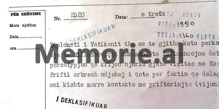 “Në aktivitetin që organizon ambasada e Vatikanit, për nder të Papës, mos shkoni dhe…”/ Korrespodenca sekrete me ambasadën shqiptare në Algjer në ’90-ën