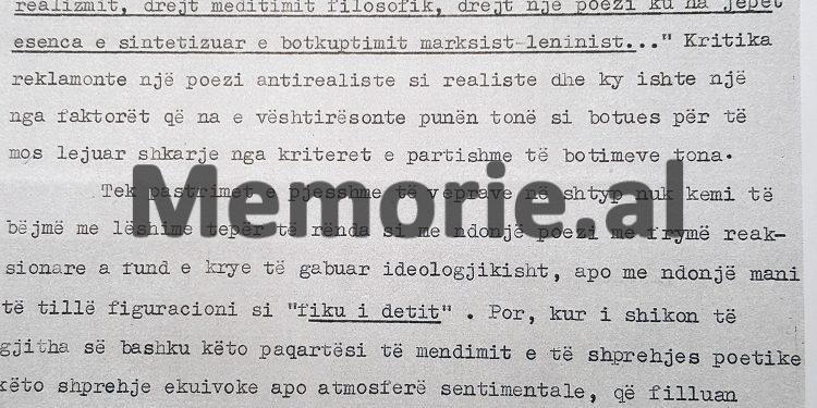 Relacioni për Ramiz Alinë në ’73-in: “Vjersha ‘Lumi’ e Sadik Bejkos e botuar te gazeta ‘Drita’, është e errët, kontradiktore dhe…”/ Raporti i shefit të Shtëpisë Botuese për poetët me ‘gabime ideore’