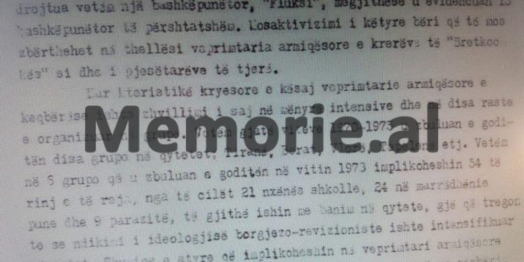 “The organization ‘Slip’ with 200 people, would attack the ‘Bloc’ of the leadership in Tirana and…” / Unknown Security Document for the two officers who were shot in ’74, as “leaders of the group”!