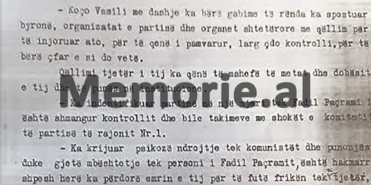 Relacioni për Enverin: “Artist i merituar Besim Zekthi, tha se nën ndikimin e Paçramit, drejtori dhe Zhani Ciko, kanë lejuar numra çoroditës, veshje ekstravagante, kërcime…”. Raporti sekret për Operan e Baletin