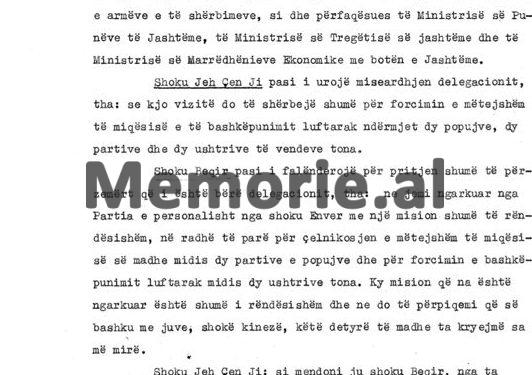 “Qetësia në kufijtë tanë tokësorë është relative, prandaj ne kemi nevojë për armë këmbësorie, tanke dhe…”/ Takimi i Beqir Ballukut me homologun kinez në ’72-in, në Pekin