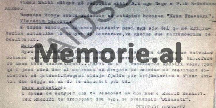 Dokumenti sekret: “Visar Zhiti është arrestuar, por në procesin e Kukësit, ai nuk i ka implikuar shokët dhe…”/ Zbulohen dosjet e ish-Sigurimit të Shtetit për dy poetët e shkrimtarët e njohur