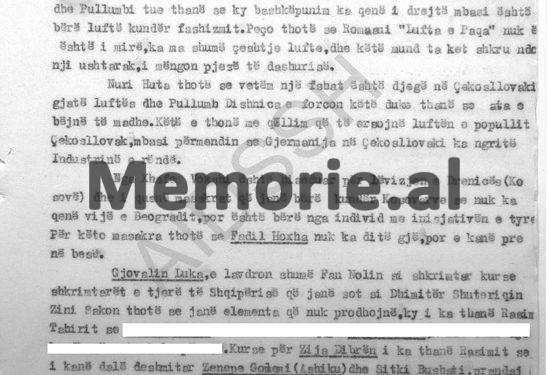 “Nuri Huta thotë se deri në vitin 1954, janë bërë tortura pa autorizim ndaj të burgosurve dhe…”/ Raporti i “Vigjëlentit” me përgjimet në kampin e Zvernecit