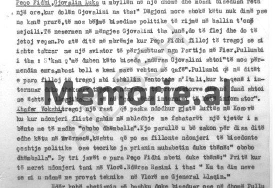 “Pëllumb Dishnica tha se në ‘Pallatin e Brigadave’ ku është kuzhinieri i Zogut, udhëheqësit me familjet e tyre…”/ Përgjimet e të internuarve në Ishullin e Zvërnecit